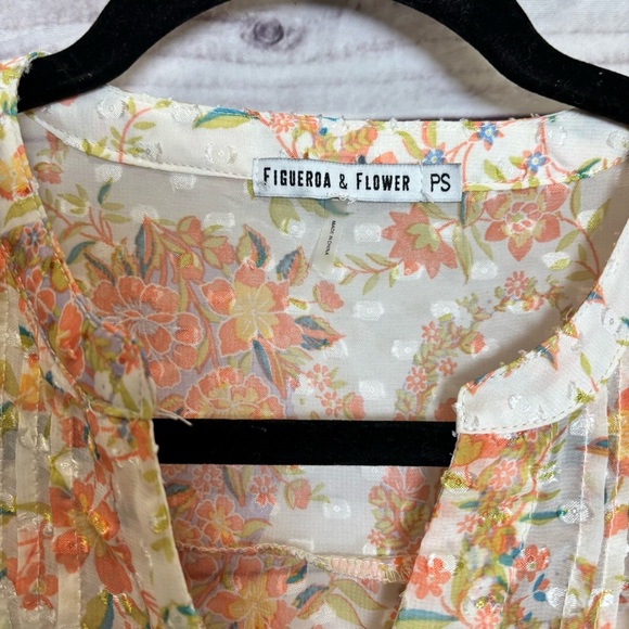 Fig and Flower Multicolor Floral Blouse Tunic Bohemian Small - Picture 6 of 6